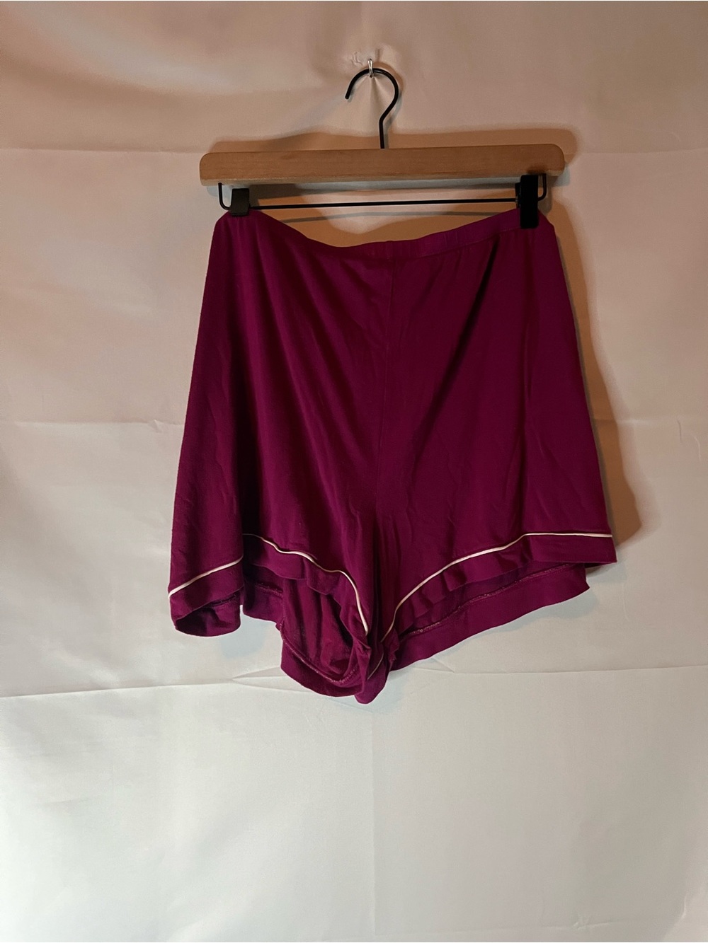 Secret Treasures Magenta Short Sleeve Button-Up Pajama Set with White Piping - Picture 6 of 7